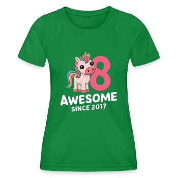 8. Geburtstag - Awesome Since 2017 - Frauen Funktions-T-Shirt - Kelly Green - Vorne - AI Model Female 172 dark (172cm)