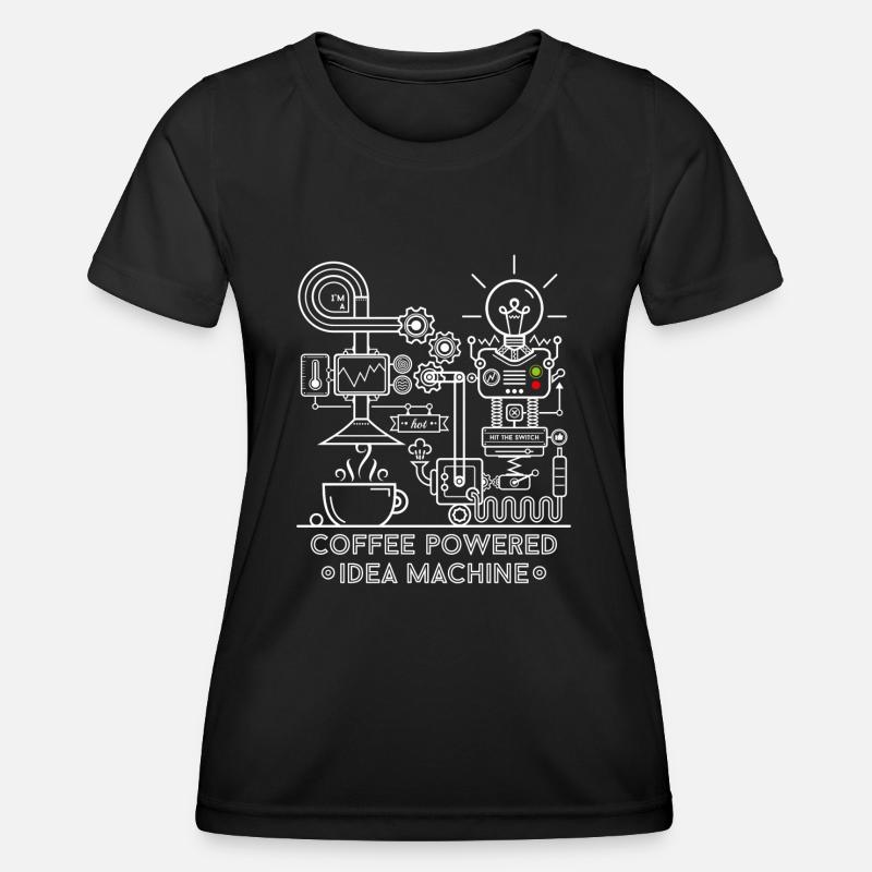 Coffee powered - white - Women's Functional T-Shirt - black