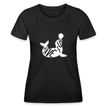 Hab Spass Robbe - Frauen Funktions-T-Shirt - Schwarz - Vorne - AI Model Female 172 light (172cm)