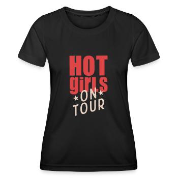 Hot Girls on Tour - Frauen Funktions-T-Shirt - Schwarz - Vorne - AI Model Female 172 light (172cm)