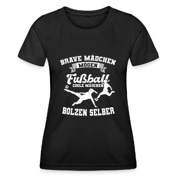 Frauenfußball Mädchen Fussball Geschenkidee - Frauen Funktions-T-Shirt - Schwarz - Vorne - AI Model Female 172 light (172cm)