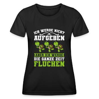 Laufen Ich Werde Nicht Aufgeben Läufer Schildkröte - Frauen Funktions-T-Shirt - Schwarz - Vorne - AI Model Female 172 light (172cm)