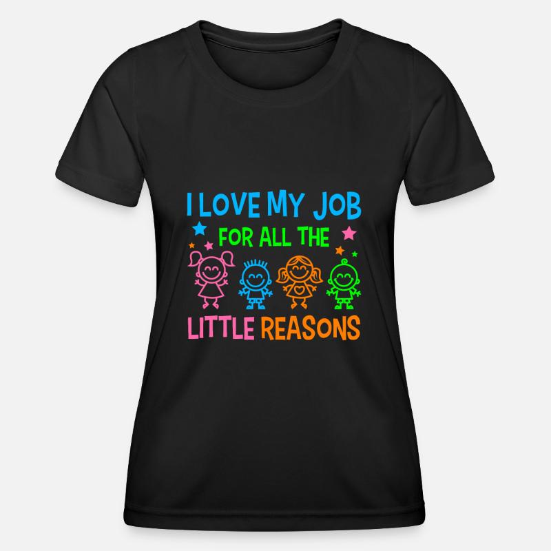Educators children crawling group childminder daycare - Women's Functional T-Shirt - black