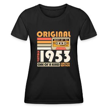 1953 vintage retro cassette birthday gift - Women's Functional T-Shirt - black - Front - AI Model Female 172 light (172cm)