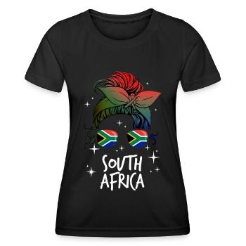 South Africa - Women's Functional T-Shirt - black - Front - AI Model Female 172 light (172cm)