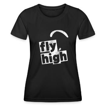 fly high paragliding vintage - Frauen Funktions-T-Shirt - Schwarz - Vorne - AI Model Female 172 light (172cm)