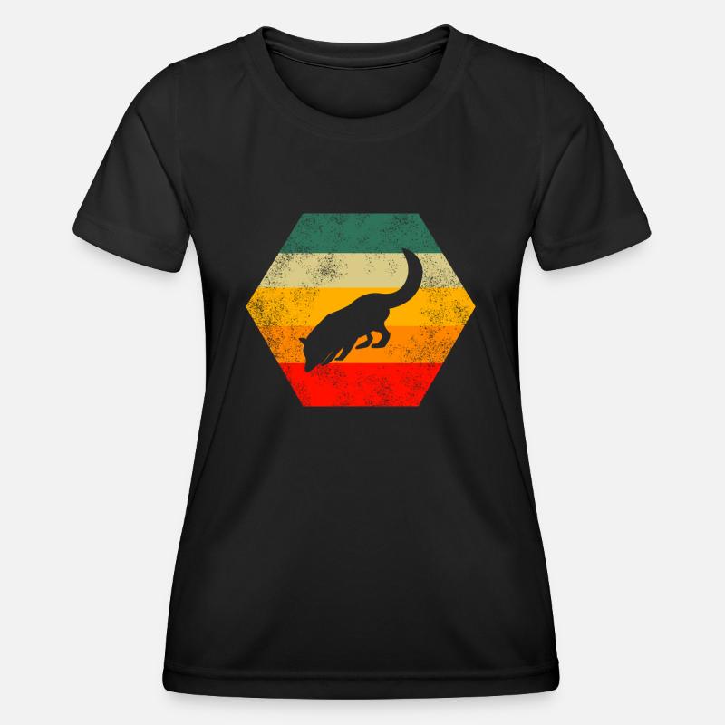 Retro Grunge Fox - Women's Functional T-Shirt - black