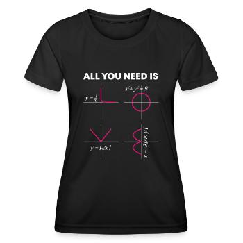 Alles was Sie brauchen ist Mathe - Frauen Funktions-T-Shirt - Schwarz - Vorne - AI Model Female 172 light (172cm)