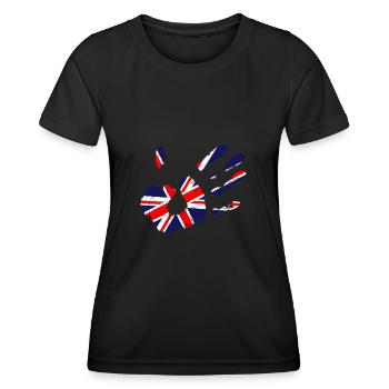 Union Jack Handprint | UK Flag | British - Women's Functional T-Shirt - black - Front - AI Model Female 172 light (172cm)