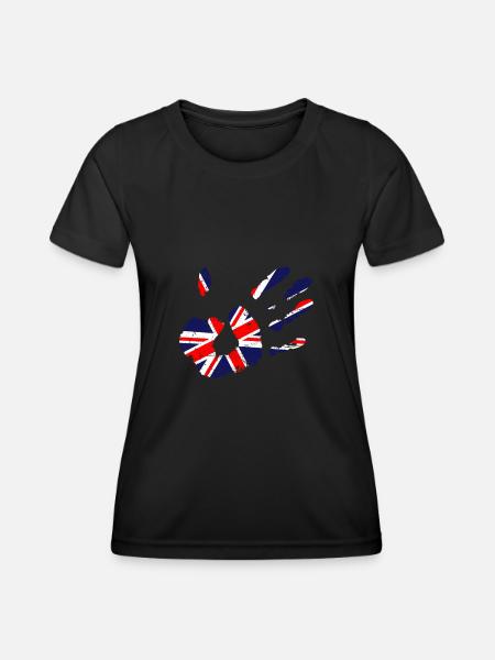Union Jack Handprint | UK Flag | British - Women's Functional T-Shirt - black