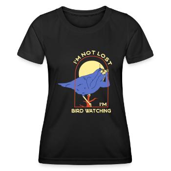 Bird Nerd Lustiges Vogel Design - Frauen Funktions-T-Shirt - Schwarz - Vorne - AI Model Female 172 light (172cm)