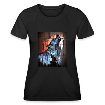 The wolf doesn't care - Women's Functional T-Shirt - black - Front - AI Model Female 172 light (172cm)