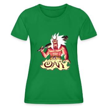 Roter Oni - Frauen Funktions-T-Shirt - Kelly Green - Vorne - AI Model Female 172 dark (172cm)
