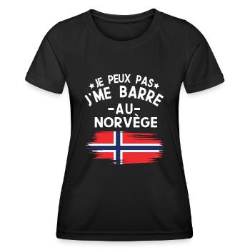 Je Peux Pas J'me Barre Au Norvège Vacances - T-shirt sport Femme - noir - Devant - AI Model Female 172 light (172cm)