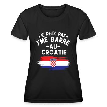 Je Peux Pas J'me Barre Au Croatie Vacances - T-shirt sport Femme - noir - Devant - AI Model Female 172 light (172cm)