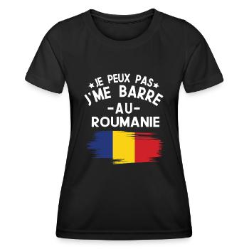 Je Peux Pas J'me Barre Au Roumanie Vacances - T-shirt sport Femme - noir - Devant - AI Model Female 172 light (172cm)