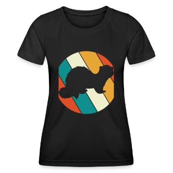 Vintage Ferret Enthusiast Weasel Vintage - Frauen Funktions-T-Shirt - Schwarz - Vorne - AI Model Female 172 light (172cm)