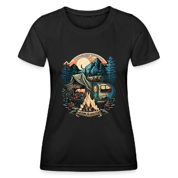 Ein Leben ohne Camping ist möglich aber sinnlos - Frauen Funktions-T-Shirt - Schwarz - Vorne - AI Model Female 172 light (172cm)