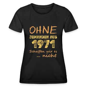 es 1971 - Frauen Funktions-T-Shirt - Schwarz - Vorne - AI Model Female 172 light (172cm)
