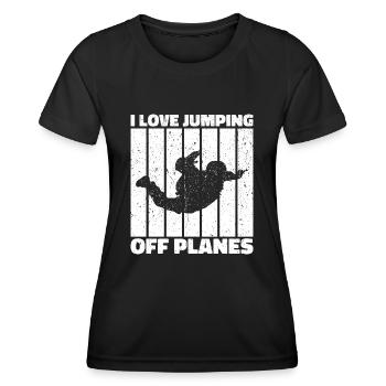 Parachutisme Passion Design. Cadeau d’adrénaline parfait - T-shirt sport Femme - noir - Devant - AI Model Female 172 light (172cm)
