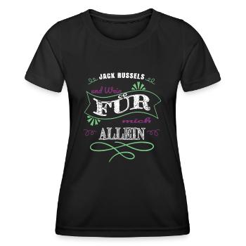 Chihuahua Red Wine Alcohol Birthday Gift - Women's Functional T-Shirt - black - Front - AI Model Female 172 light (172cm)