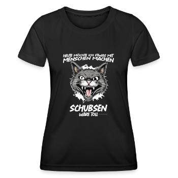 Gerne was mit Menschen machen schubsen wäre toll - Frauen Funktions-T-Shirt - Schwarz - Vorne - AI Model Female 172 light (172cm)