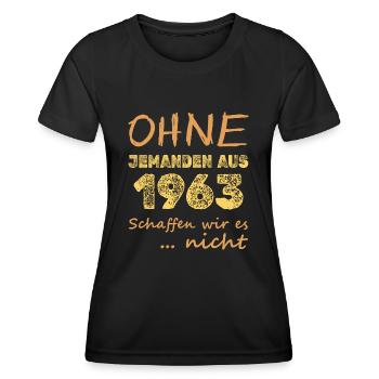 1963 - Frauen Funktions-T-Shirt - Schwarz - Vorne - AI Model Female 172 light (172cm)