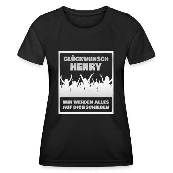 Henry as a colleague - Women's Functional T-Shirt - black - Front - AI Model Female 172 light (172cm)