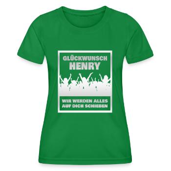 Henry en tant que collègue - T-shirt sport Femme - vert - Devant - AI Model Female 172 dark (172cm)