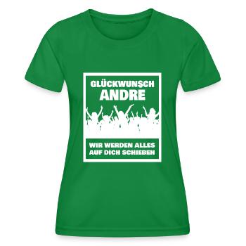 André comme prénom - T-shirt sport Femme - vert - Devant - AI Model Female 172 dark (172cm)