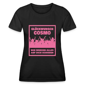 Prénom Cosmo - T-shirt sport Femme - noir - Devant - AI Model Female 172 light (172cm)
