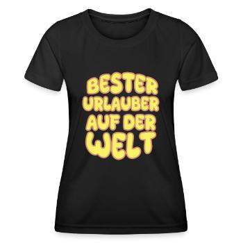 Les vacanciers comme vocation - T-shirt sport Femme - noir - Devant - AI Model Female 172 light (172cm)