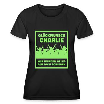 Gift for Charlie - Women's Functional T-Shirt - black - Front - AI Model Female 172 light (172cm)