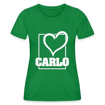 Carlo as a woman - Women's Functional T-Shirt - kelly green - Front - AI Model Female 172 dark (172cm)