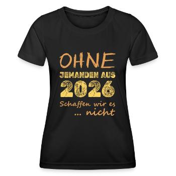 Schaffen 2026 - Frauen Funktions-T-Shirt - Schwarz - Vorne - AI Model Female 172 light (172cm)