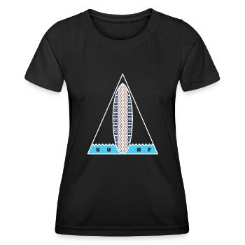Surf-Dreieck (weiße Umrandung) - Frauen Funktions-T-Shirt - Schwarz - Vorne - AI Model Female 172 light (172cm)