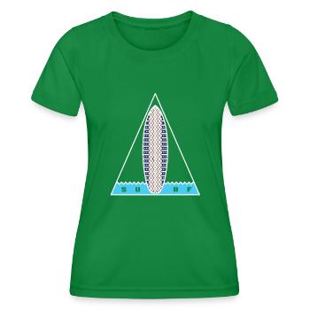 Surf-Dreieck (weiße Umrandung) - Frauen Funktions-T-Shirt - Kelly Green - Vorne - AI Model Female 172 dark (172cm)
