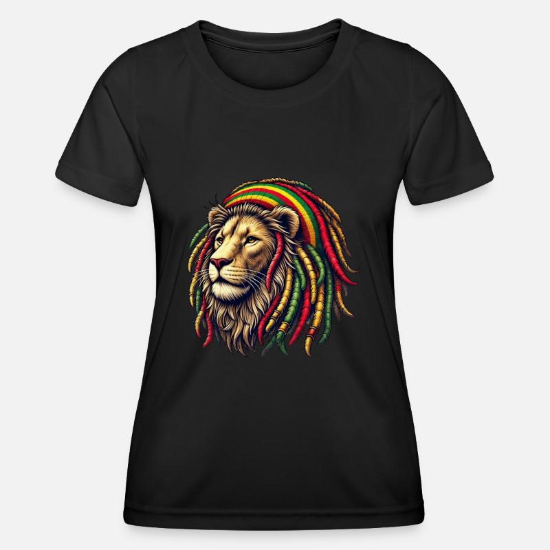 Rasta Lion - Women's Functional T-Shirt - black
