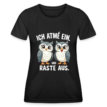 ich atme ein und raste aus lustige - Frauen Funktions-T-Shirt - Schwarz - Vorne - AI Model Female 172 light (172cm)