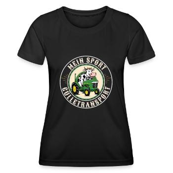 Mein Sport - Gülletransport - Frauen Funktions-T-Shirt - Schwarz - Vorne - AI Model Female 172 light (172cm)