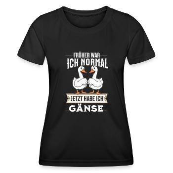 Lustiges Gänse Geschenk - Frauen Funktions-T-Shirt - Schwarz - Vorne - AI Model Female 172 light (172cm)