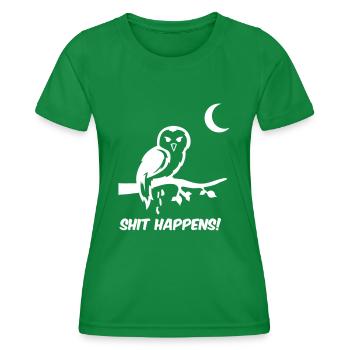 eule shit happens - Frauen Funktions-T-Shirt - Kelly Green - Vorne - AI Model Female 172 dark (172cm)