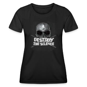 Détruisez le silence - T-shirt sport Femme - noir - Devant - AI Model Female 172 light (172cm)