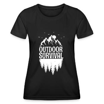 Survival Outdoor - Women's Functional T-Shirt - black - Front - AI Model Female 172 light (172cm)