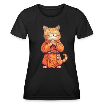 Monk Kitten - Frauen Funktions-T-Shirt - Schwarz - Vorne - AI Model Female 172 light (172cm)