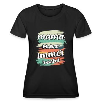 mama hat immer recht - T-shirt sport Femme - noir - Devant - AI Model Female 172 light (172cm)