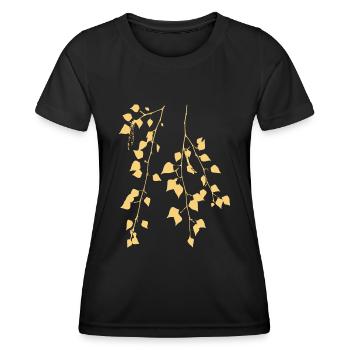 Birkenzweig - Natur - Nachhaltig - Waldbaum - Frauen Funktions-T-Shirt - Schwarz - Vorne - AI Model Female 172 light (172cm)
