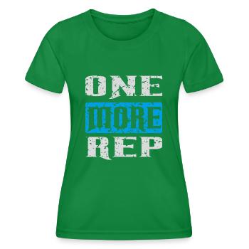 one more rep white blue - Women's Functional T-Shirt - kelly green - Front - AI Model Female 172 dark (172cm)