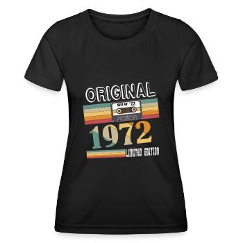 1972 Vintage Jahrgang Retro Geburtstag Geschenk - Frauen Funktions-T-Shirt - Schwarz - Vorne - AI Model Female 172 light (172cm)
