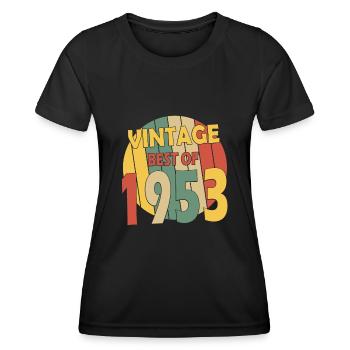 Né en 1953 Vintage Birth Retro - T-shirt sport Femme - noir - Devant - AI Model Female 172 light (172cm)